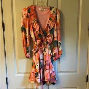 Taylor Pink and Green Floral Dress